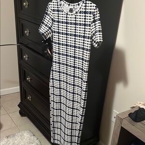 Classic Black and White Houndstooth Dress